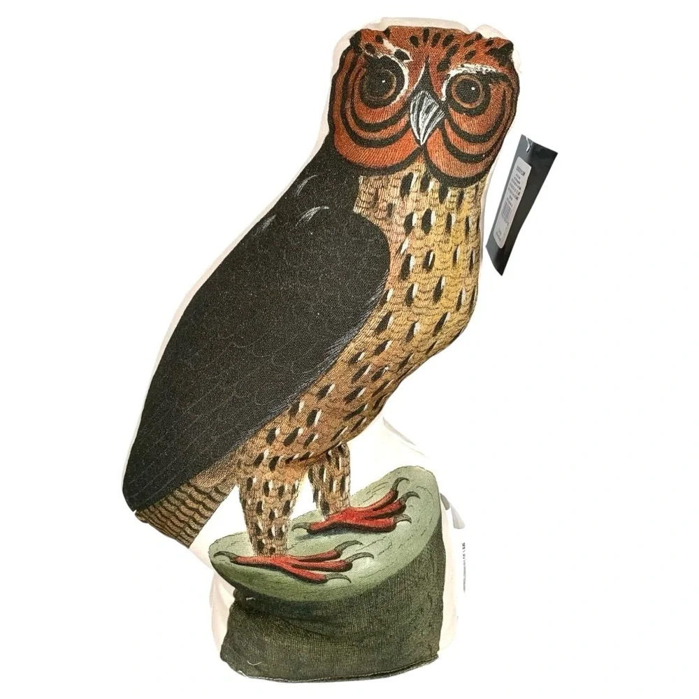 John Derian Horned Owl Throw Pillow